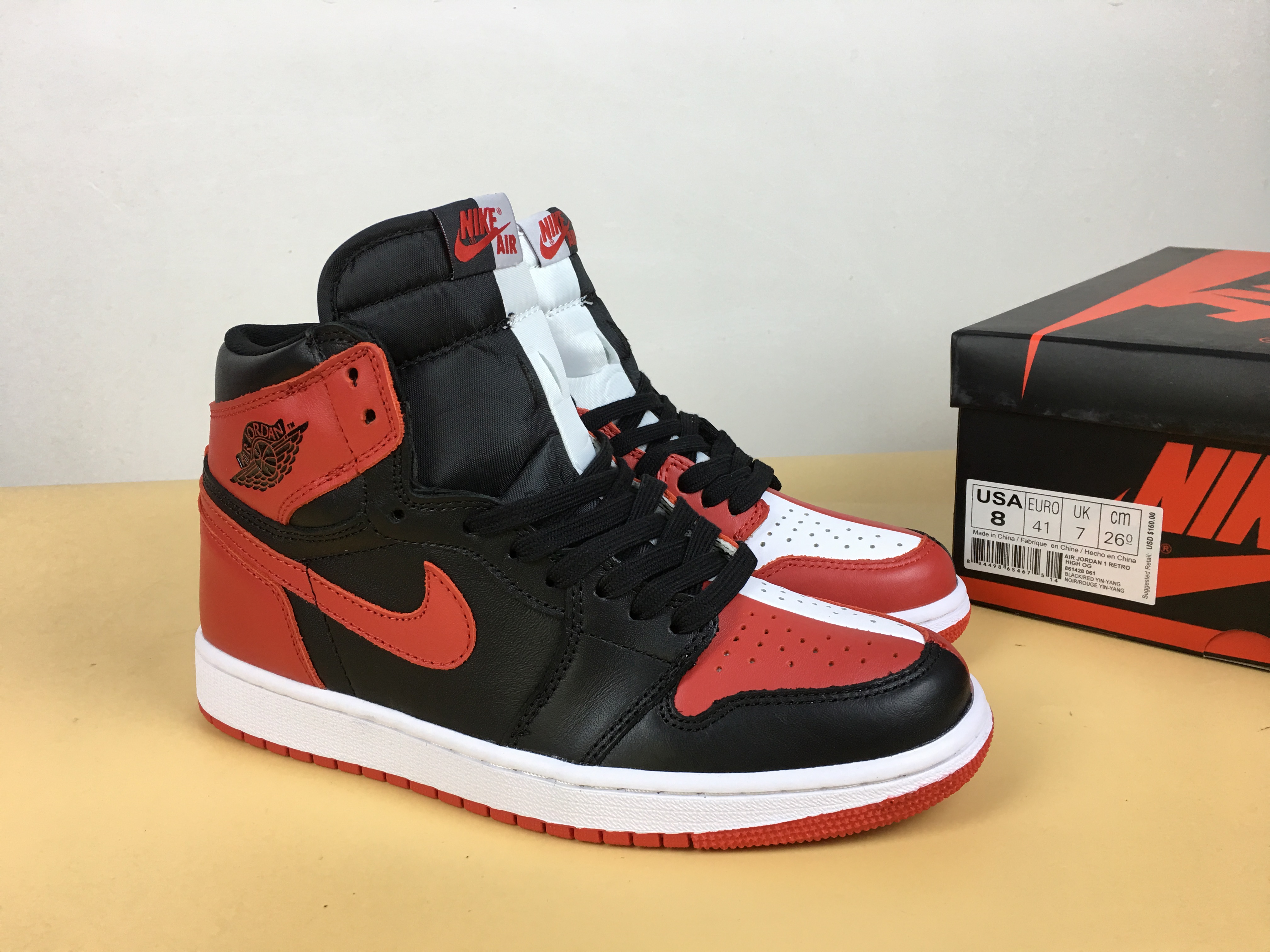 Air Jordan 1 Homage To Home Black Red White Shoes - Click Image to Close